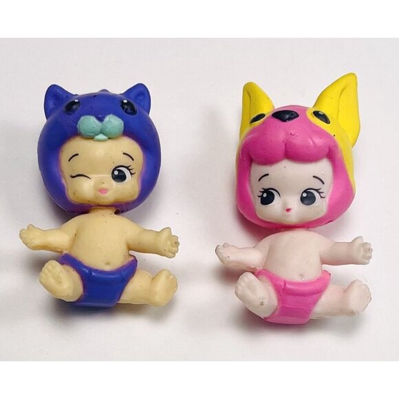 Lot 2 Moose Toys TWOZIES Dolls Mini Figures Babies Infants 2" Purple Pink EUC - Picture 1 of 2